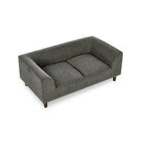 Aostirmotor Dark Gray Pet Sofa with Backrest and Armrests Suitable for Small and Medium dogs