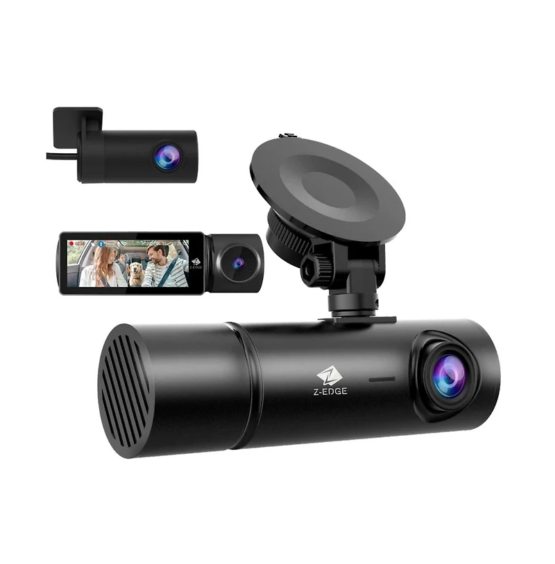 Z-edge 3-Channel Touch Screen Ir Night Vision and Super Capacitor 4K Dash Cam