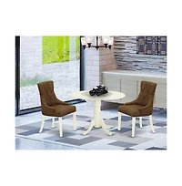 East West Furniture Dining Room Set Linen White