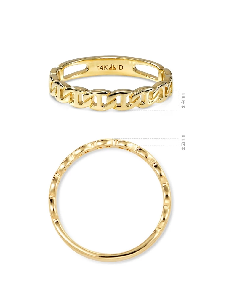 Devata Valentino Link Ring in 14K Gold, Size 6, approx. 2.0 grams