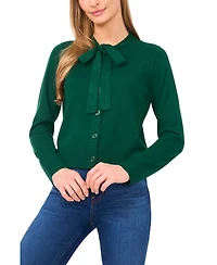 CeCe Women's Tie Neck Cardigan Sweater