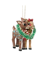 Jim Shore Rudolph and Clarice Heart Hanging Ornament