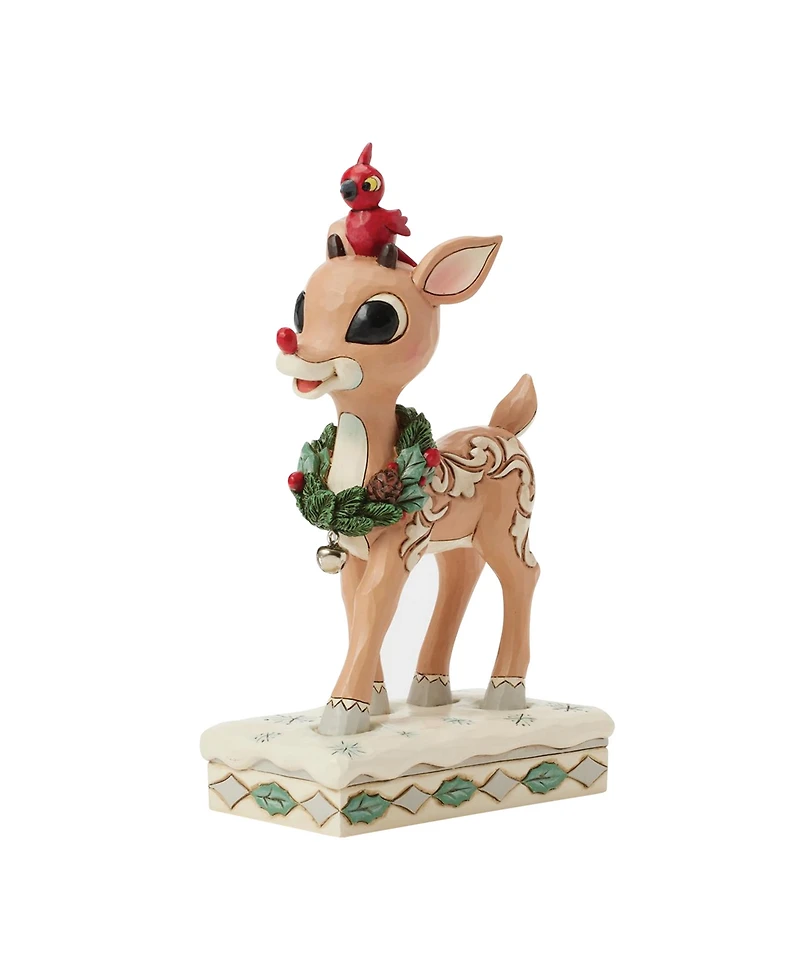 Jim Shore Woodland Rudolph with Red Bird Figurine
