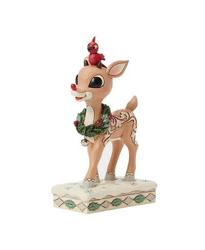 Jim Shore Woodland Rudolph with Red Bird Figurine