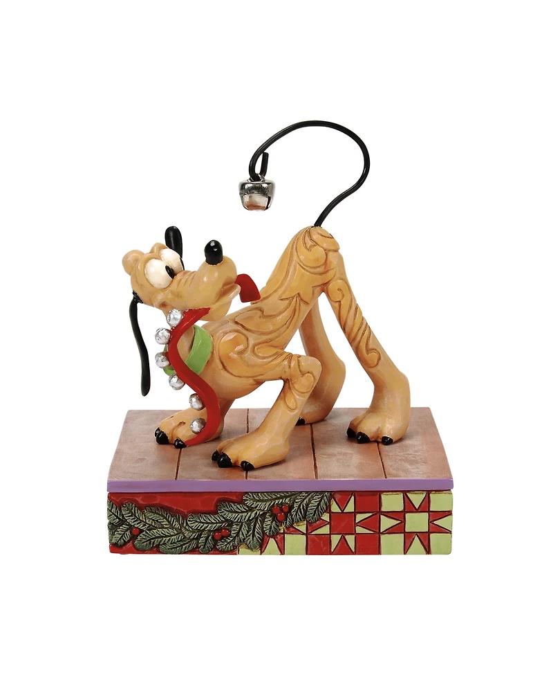 Jim Shore Pluto Christmas Bell on Tail Figurine