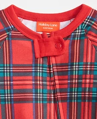 Holiday Lane Infant Brinkley Plaid Cotton Matching Family Pajamas Onesie, Created for Macy's