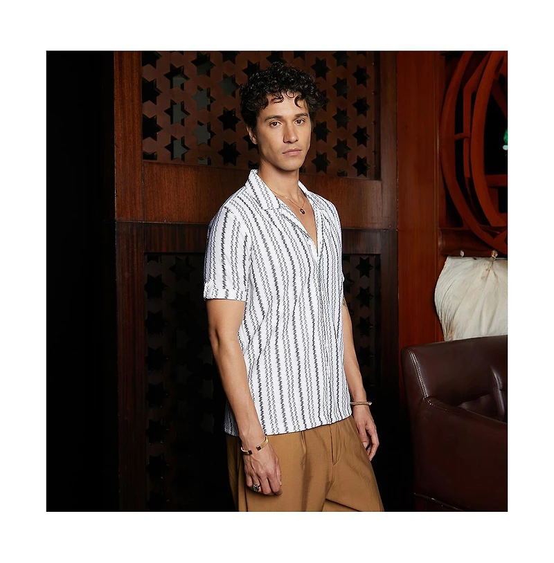 Campus Sutra Men's Wavelength-Knit Shirt