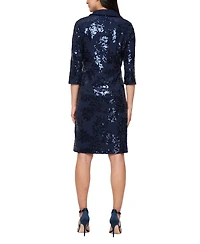Alex Evenings Women's Short Stretch Scuba Square Neck Dress