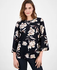 Jm Collection Women's Rhinestone Floral Top, Macy's Exclusive