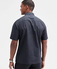Alfani Men's Finn Short Sleeve Geo Print Button-Front Shirt, Macy's Exclusive