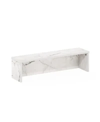 Homlux 23" Stackable Kitchen Shelf Organizer, Marble White, Space-Saving Design