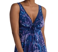 Miss Elaine Women's Sleeveless Printed Long Dress