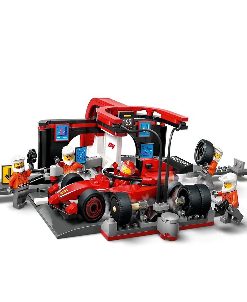 Lego City F1 Pit Stop Pit Crew with Ferrari Car Toy 60443, 322 Pieces