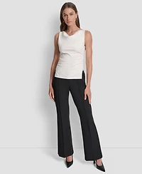 Dkny Petite Ponte Cowl Neck Top