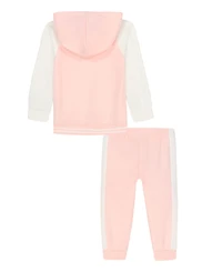 Calvin Klein Baby Girls 2-Piece Color Block Hoodie and Joggers Set