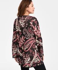 Jm Collection Women's Paisley Shine Jacquard Cardigan, Macy's Exclusive
