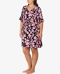 Ellen Tracy Plus V-Neck Short Flutter Sleeve Tunic