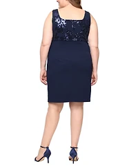 Alex Evenings Plus Short Stretch Scuba Crepe 3/4-Sleeve Jacket Dress
