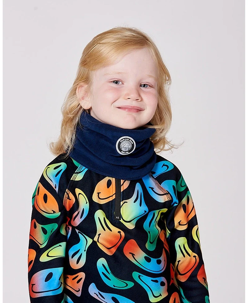 Deux par Kids Unisex Polar Fleece Neckwarmer Navy Blue - Toddler|Child