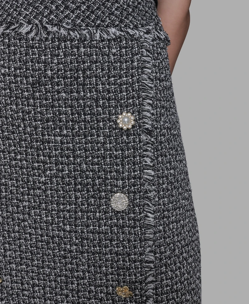 Karl Lagerfeld Paris Women's Tweed Pencil Skirt