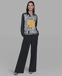 Karl Lagerfeld Paris Women's Printed Shirt