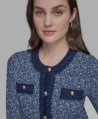 Karl Lagerfeld Paris Women's Textured-Knit Button-Front Sweater