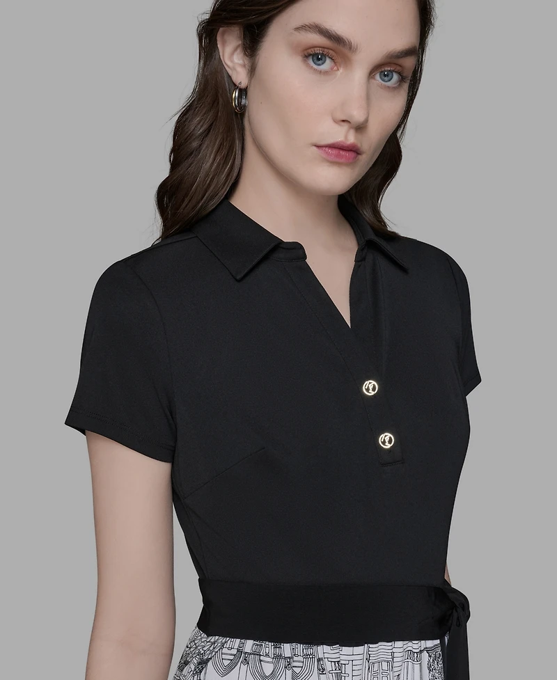 Karl Lagerfeld Paris Women's Mixed Media Dress