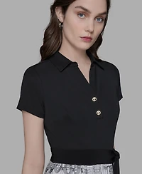 Karl Lagerfeld Paris Women's Mixed Media Dress