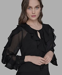 Karl Lagerfeld Paris Women's Layered Ruffle Dress
