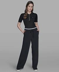 Karl Lagerfeld Paris Women's Bi-Stretch Wide-Leg Pants