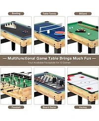 Akiudex 10 in 1 Stackable Multi Game Table with Foosball Billiards Ping Pong Chess and More