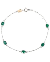 Suzy Levian New York Suzy Levian 14K White Gold 1 Cttw Oval Cut Emerald Station Bracelet