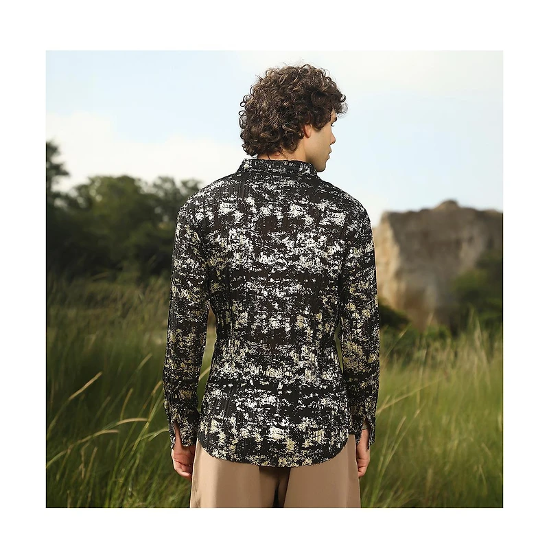 Campus Sutra Textured Foil Shirt