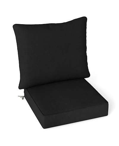 Gymax Deep Seat Chair Cushion Pads Set Indoor/Outdoor w/ Rope Belts