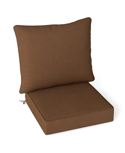 Gymax Deep Seat Chair Cushion Pads Set Indoor/Outdoor w/ Rope Belts