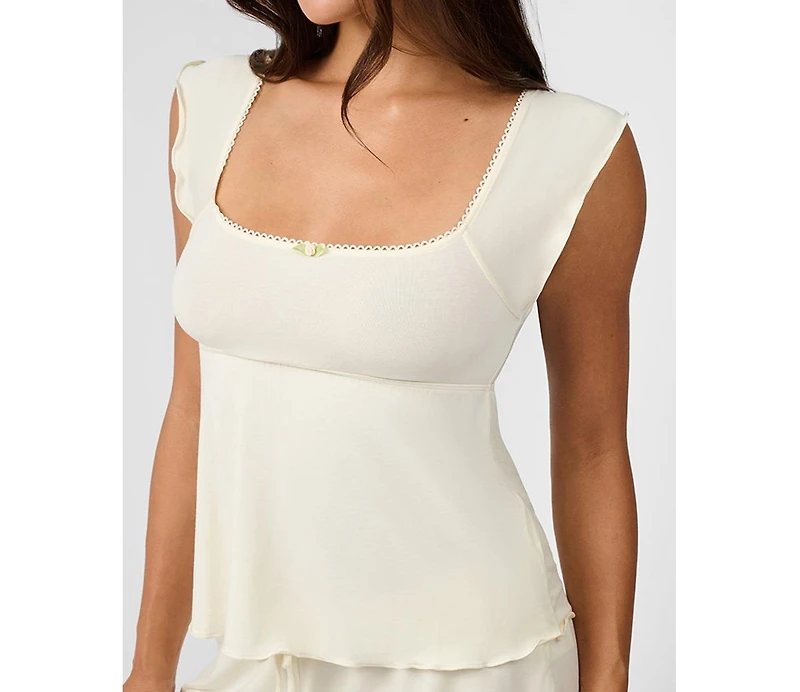 WeWoreWhat Women's Square Neck Babydoll Top