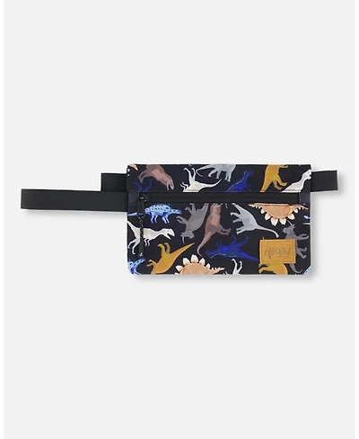 Deux par Deux Boy Double Pencil Case Black Dinosaur Print - Toddler|Child