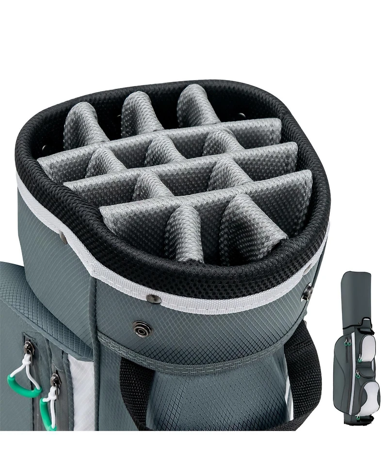 Akiudex Lightweight Golf Cart Bag with 14-Way Dividers and Cooler Pocket