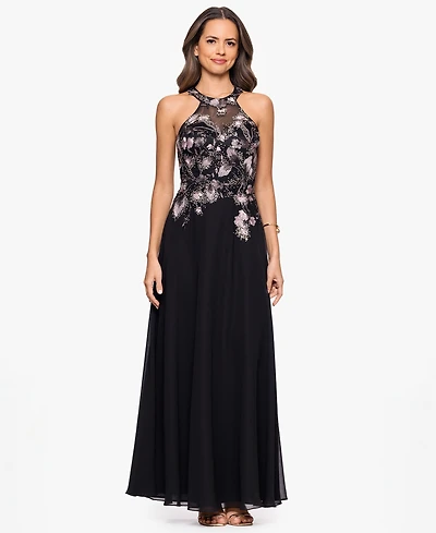 Betsy & Adam Petite Embroidered Sleeveless Dress