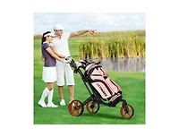 Akiudex Foldable Golf Push Cart with Adjustable Handle and Swivel Wheels