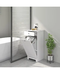 Homcom Tilt Out Laundry Hamper, Laundry Hamper Cabinet with Drawer,