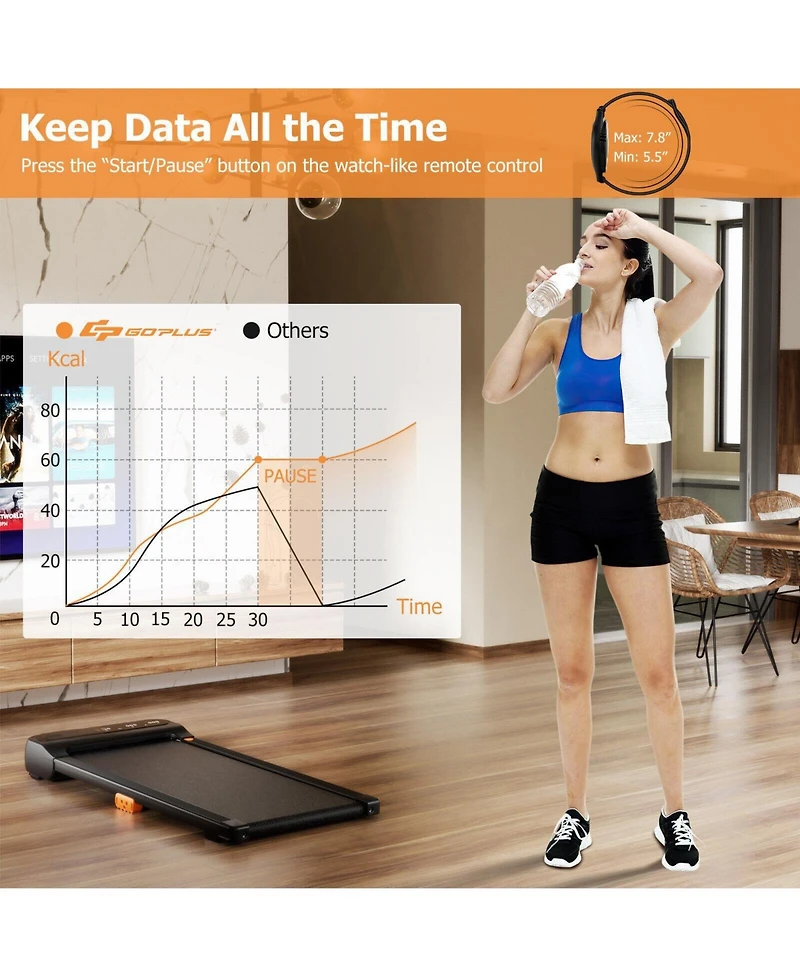 Akiudex Under Desk Walking Pad Treadmill for Home/Office with Watch-Style Remote Control