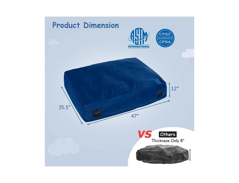 Akiudex Foam-Filled Sensory Crash Pad with Washable Cover and Anti-Slip Bottom