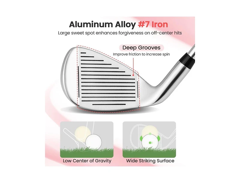 Akiudex Seven Iron Golf Club with Graphite Shaft and Forgiving Design