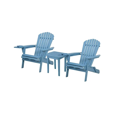 Jiallo Foldable Adirondack Chair With Cup Holder Bristro Set