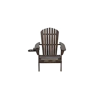 Jiallo Foldable Adirondack Chair With Cup Holders With Ottoman