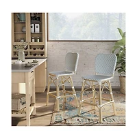 Enitial Star Adino Aluminum Woven Seat Patio Bar Chair (Set of 2