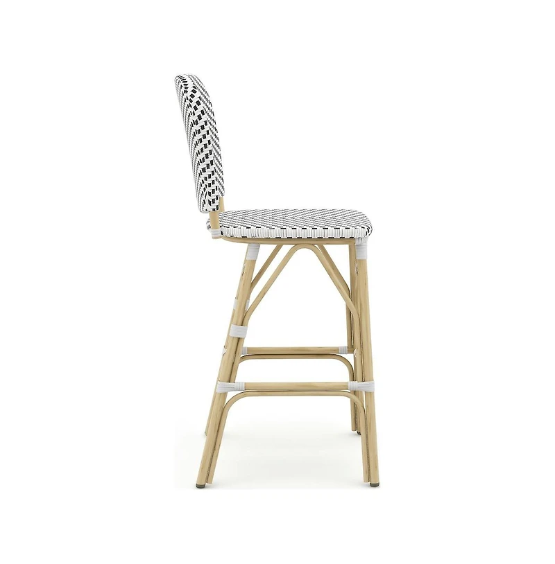 Enitial Star Adino Aluminum Woven Seat Patio Bar Chair (Set of 2