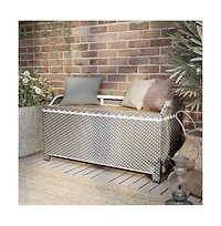 Enitial Star Azur Poolside Outdoor Wicker Metal Storage Bench