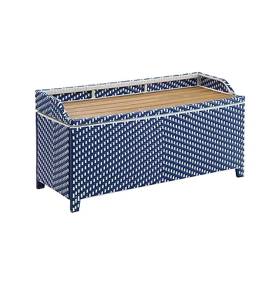 Enitial Star Azur Poolside Outdoor Wicker Metal Storage Bench